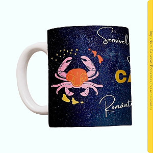 Caneca Branca Lisa 325ml - Signo de Câncer