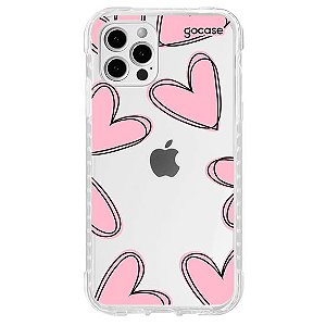 Capa Gocase 	Lovely Hearts Para iPhone 12/12 Pro