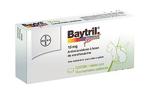 Baytril Flavour 15mg com 10 comprimidos