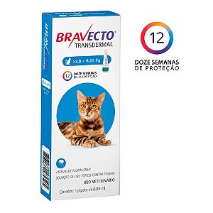 Bravecto Transdermal 250mg para Gatos de 2,8 a 6,25Kg