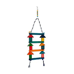 Brinquedo de Madeira Escada Colorida para Pássaros