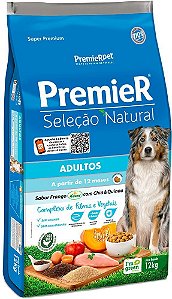 PremieR Seleção Natural Cães Adultos Frango Korin Chia e Quinoa 12Kg