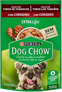 Sachê Dog Chow Adultos Todos os Tamanhos Cordeiro 100g