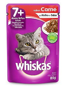 Sachê Whiskas Adultos 7+ Carne 85g