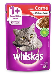 Sachê Whiskas Adultos Carne ao Molho 85g