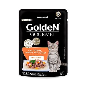 Sachê Golden Gourmet Gatos Adultos Atum Abobora e Arroz Integral 70g