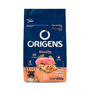 Origens Biscoito Cães Adultos Raças Pequenas Peru, Aveia e Cereais 400g