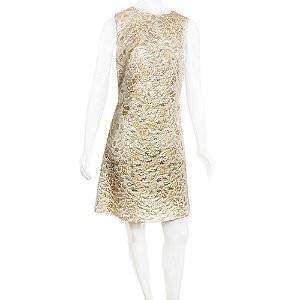DOLCE&GABBANA|Vestido Dolce & Gabbana Brocado Dourado
