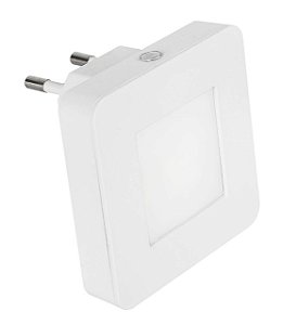 LUZ NOTURNA LISA ABS QUADRADA, - 0,5W BI-VOLT LED 3,000K