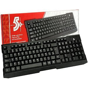 TECLADO USB OFFICE 5+  PRETO