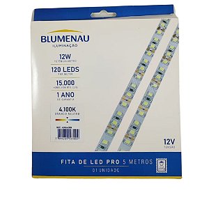 FITA DE LED PRO 2835 12W/M 12V 4100K - 5M -120 LEDS