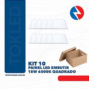 PAINEL LED EMBUTIR 18W 6500K QUADRADO