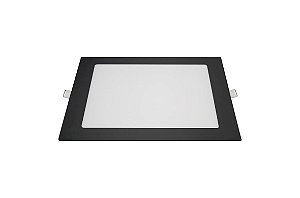 PAINEL LED EMBUTIR 18W QUADRADO PRETO 6500K