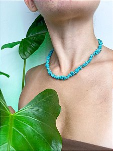 Choker | Colar de Howlita Turquesa