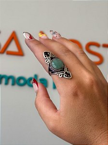 Anel Tribal | Quartzo Verde