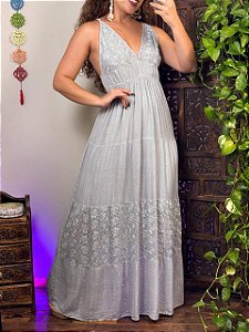 Vestido Indiano Indra | Prata TAMANHO:G (bazar)