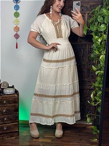 Vestido Boho | Cru 2 TAMANHO:M (bazar)