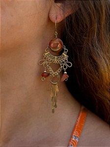 Brinco Hippie | Ágata Laranja