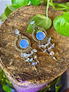 Brinco Hippie | Resina Opala