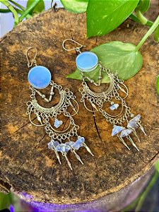 Brinco Hippie | Resina Opala