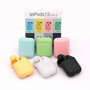 Fone de Ouvido Sem Fio i12 TWS - Branco - Big Bag Shop Virtual