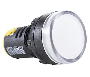 SINALIZADOR REDONDO LED 22MM - 220VCA - BRANCO METALTEX