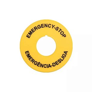 PLAQUETA P/ BOTAO DE EMERGENCIA PORTUGUES / INGLES