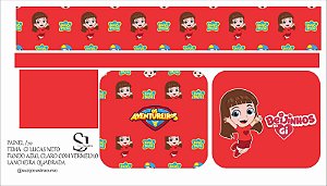 ARTE DO PAINEL LANCHEIRA QUADRADA DA GI FINDO VERMELHO 123