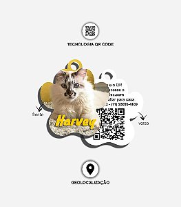 Plaquinha de identificação para cães e gatos - Personalizada