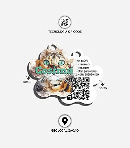 Plaquinha de identificação para gatos - Tigrado