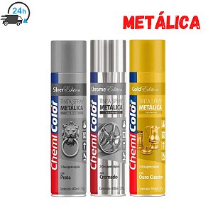 Tinta Spray Metalica Uso Externo Secagem Rápida 400ml