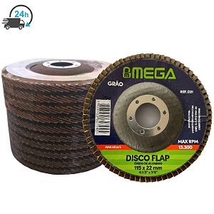 Disco Lixa Flap Para Ferro Madeira e Aço Inox 4.1/2 Grão 40-60-80 Kit 10 Unidades