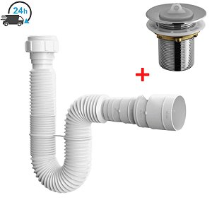 Kit Para Pia Tanque Sifão Flexível Branco + Válvula Tanque