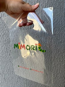 SACOLA DE PLASTICO BOCA DE PALHAÇO CRISTAL PERSONALIZADA