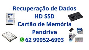 Recuperação de dados SSD HD Cartão de Memória Pendrive