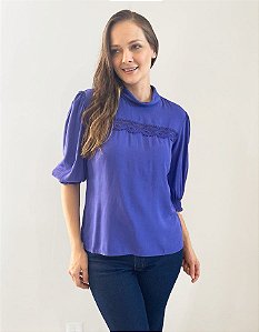 BLUSA VISCOSE GOLA DRAPEADA