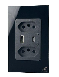 Conjunto 2 Tomada inteligente + USB-A + USB-C Inteligente - Wifi - Mod. SA-42TM35-PT