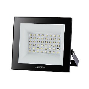 REFLETOR LED PLAY 50W / 100W IP66 ALUMINIO QUADRADO BIVOLT 6.500K - PRETO