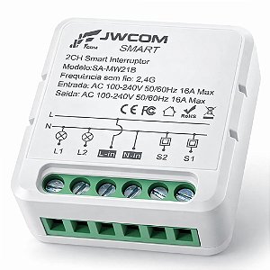Mini Interruptor WIFI 2 Canais 16A Bivolt - SA-MW21B