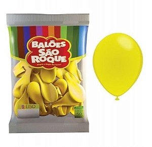 Balões Amarelo Citrino Folha São Roque nº7 embalagem com 50 unid