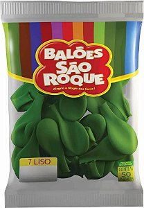 Balões Verde Folha São Roque nº7 embalagem com 50 unid