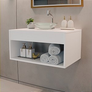 Gabinete De Banheiro Madri 60Cm Com Cuba Incluso