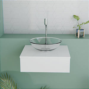 Gabinete Para Banheiro Lisboa 45CM Com Cuba Sem Torneira