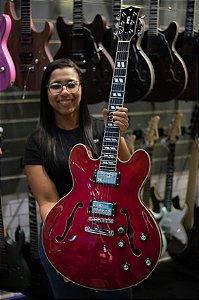 GUITARRA PHX SEMI-ACUSTICA VERMELHA AC-1 RD