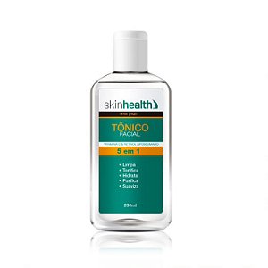 Tonico Facial Vitamina C & Retinol Lipossomado 5 em 1 Limpa Tonifica Hidrata Purifica Suaviza 200ml Skin Health