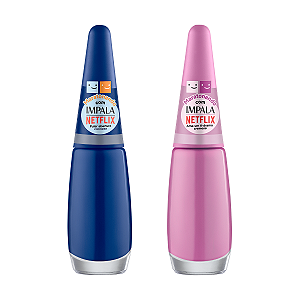 Kit 2 Esmaltes Impala 7,5ml Maratonando Netflix Cor:Pular Abertura + Ama um K-Drama