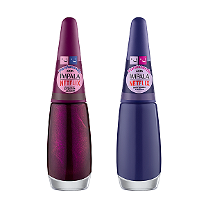 Kit 2 Esmaltes Impala 7,5ml Maratonando Netflix Cor:Uma nova temporada + Sem Spoiler