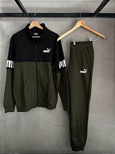 Conjunto puma verde moletom