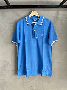 Polo masculina Lacoste Classic Fit em piqué AZUL BEBE