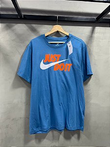 CAMISETA NIKE JUST DO IT(AZUL/LARANJA)